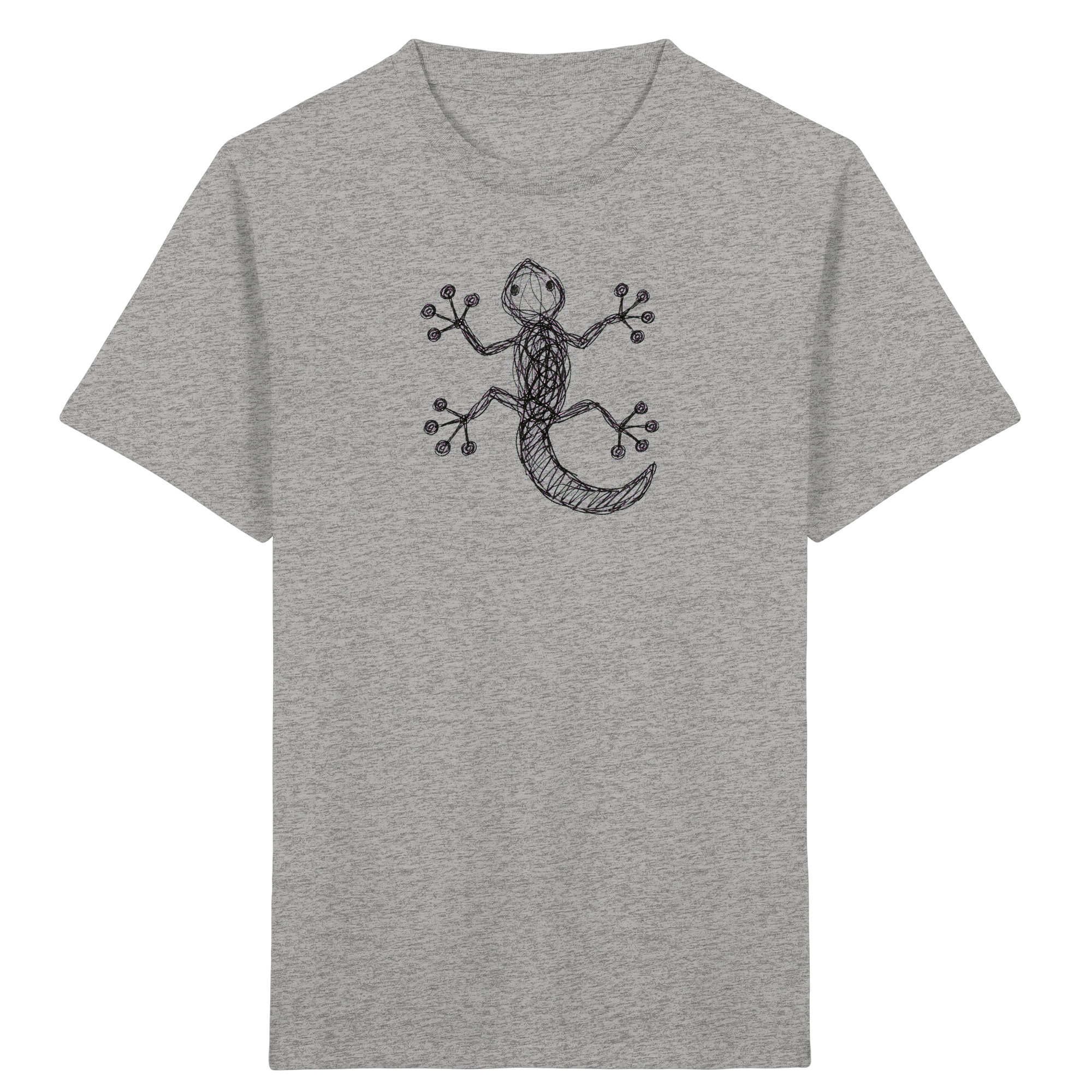 Gecko von oben gezeichnet – Kinder T-Shirt