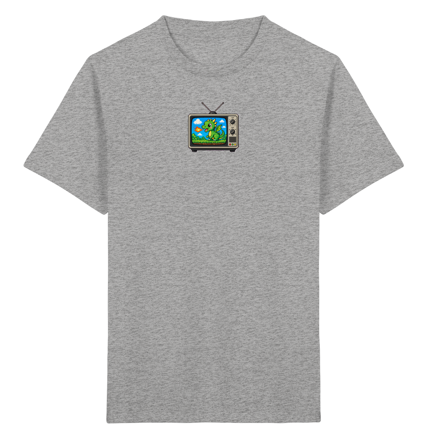 Pixel Drache im Retro TV Shirt - Kinder Bio T-Shirt