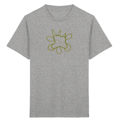 Grasgrünes Linienmonster für Kinder - Kinder Bio T-Shirt