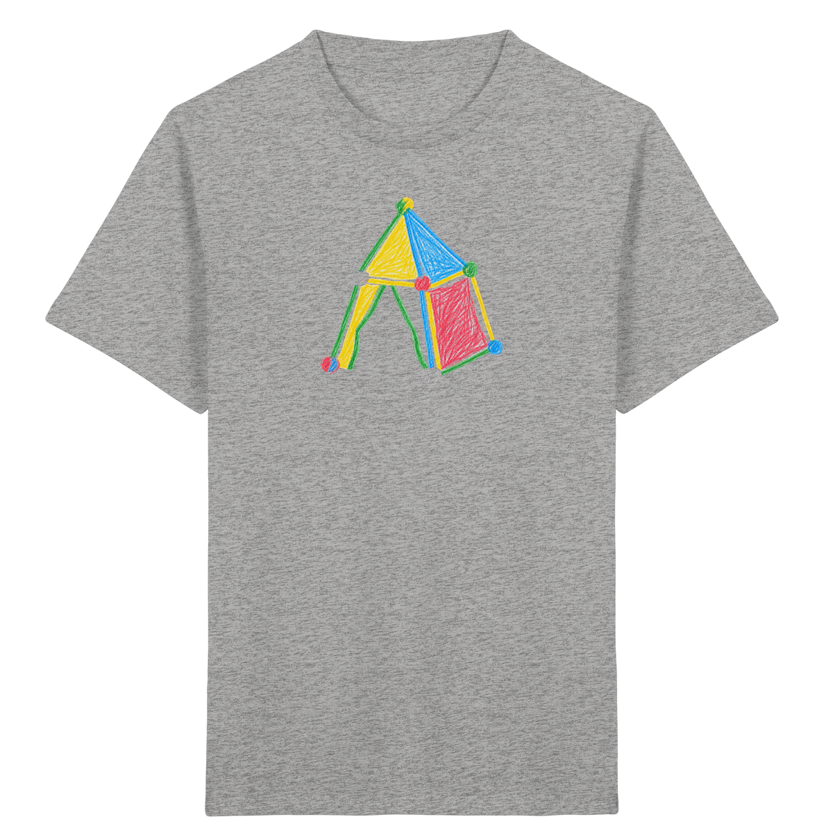 Buntes Farbpunkt Zelt Motiv - Kinder Bio T-Shirt