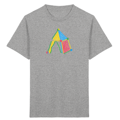 Buntes Farbpunkt Zelt Motiv - Kinder Bio T-Shirt