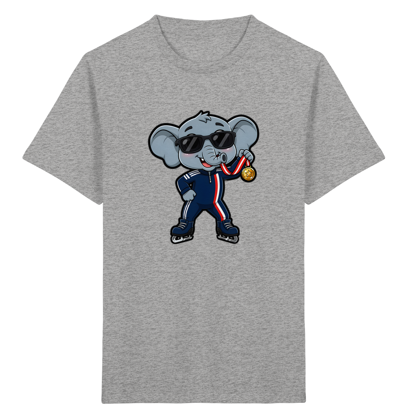 Eislaufender Elefant: Cooles T-Shirt für Kinder - Kinder Bio T-Shirt