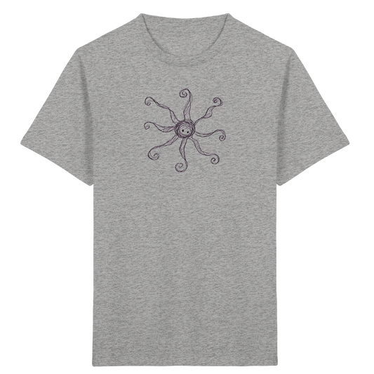 Oktopus von oben Kinderzeichnung - Kinder Bio T-Shirt