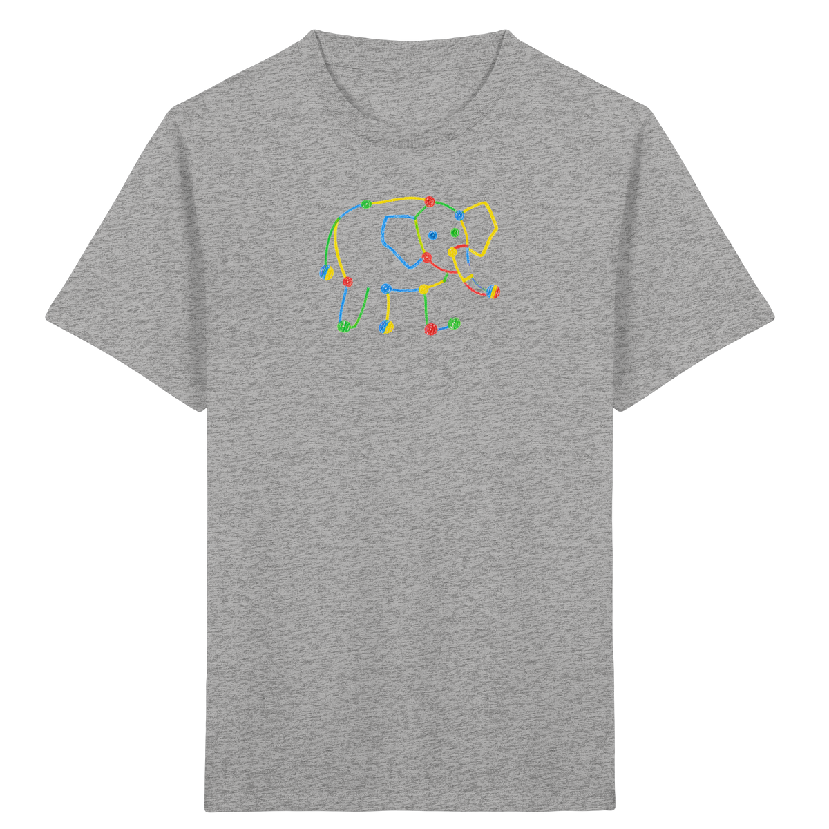 Farbpunkt Elefant Kinderzeichnung - Kinder Bio T-Shirt