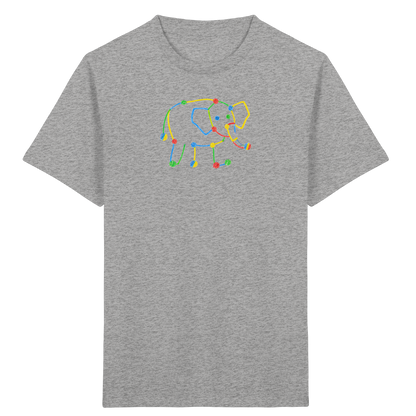 Farbpunkt Elefant Kinderzeichnung - Kinder Bio T-Shirt