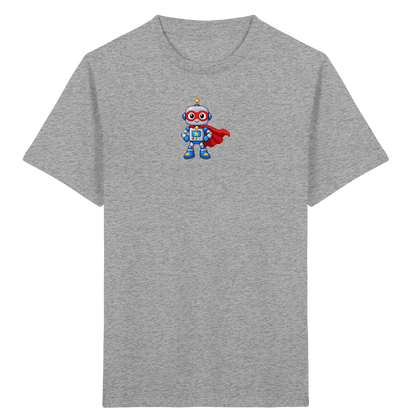 Pixel-Roboter Superhelden-Shirt: Freundliches Design - Kinder Bio T-Shirt