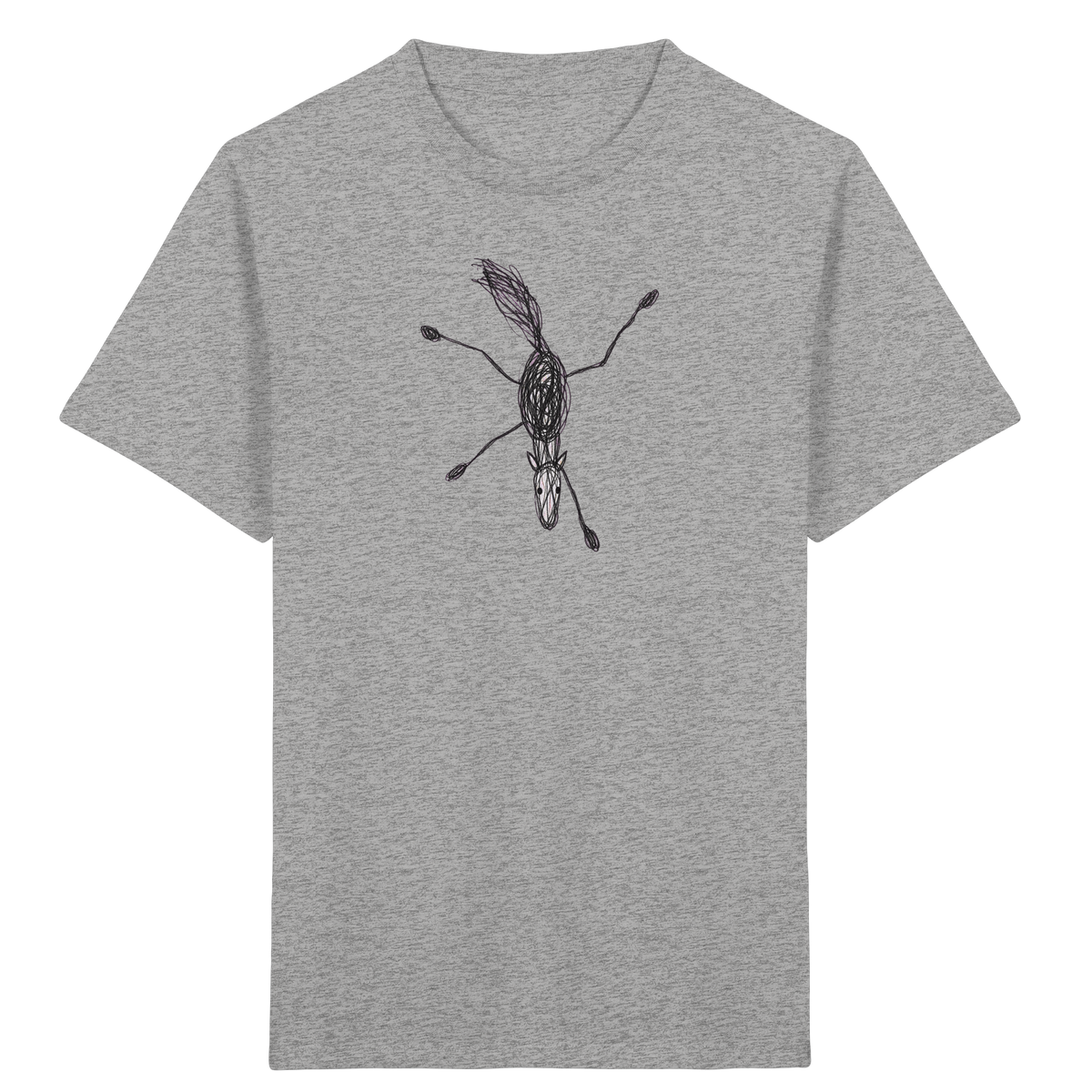 Pferd von oben gezeichnet - Kinder Bio T-Shirt