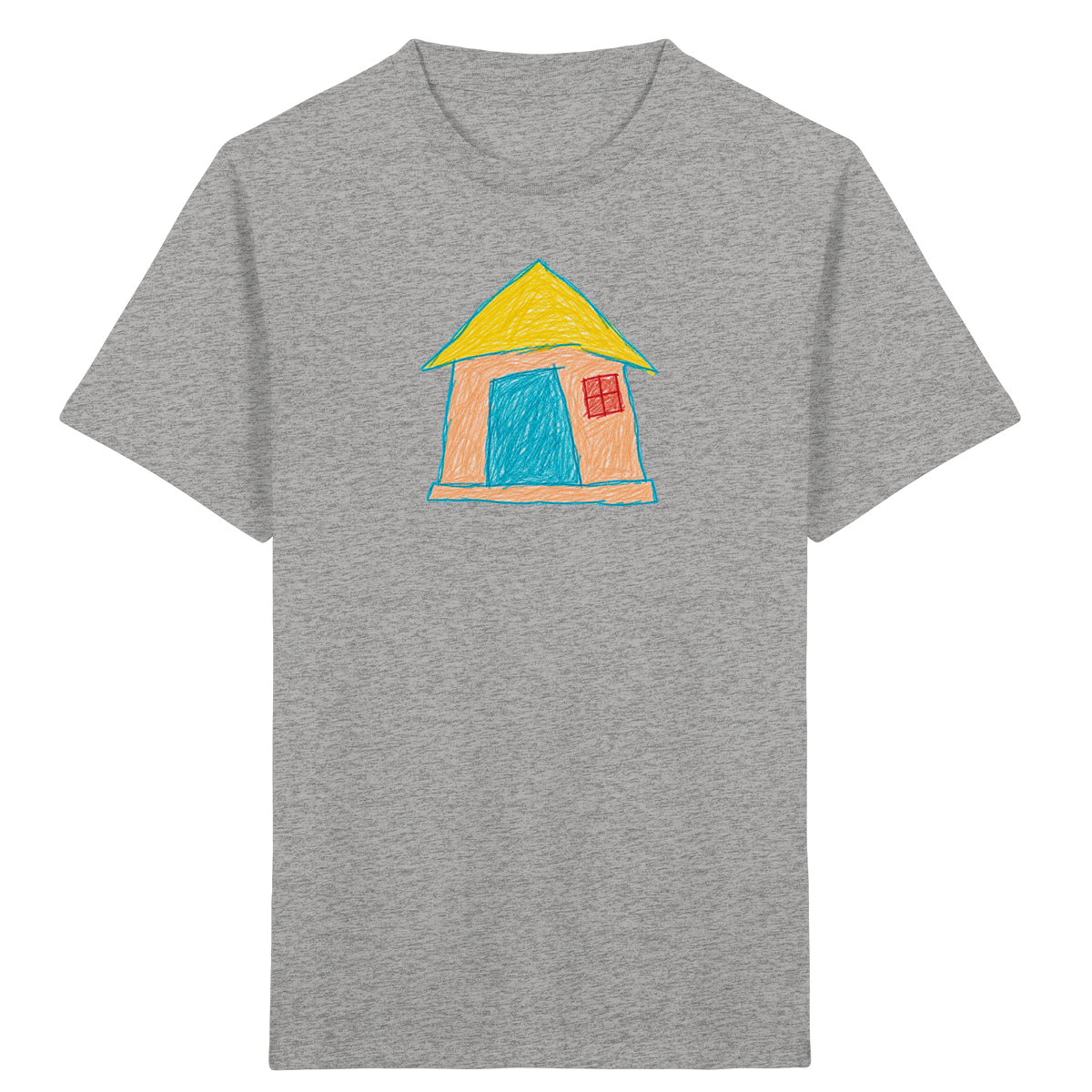 Pfirsichfarbenes Türhaus für Kinder - Kinder Bio T-Shirt
