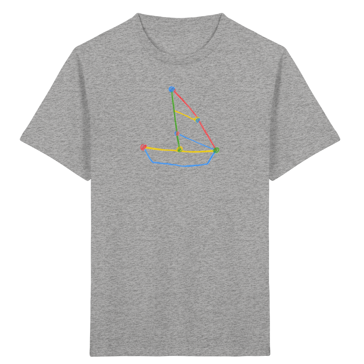 Buntes Farbpunkt Segelboot - Kinder Bio T-Shirt