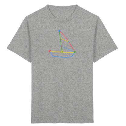 Buntes Farbpunkt Segelboot - Kinder Bio T-Shirt