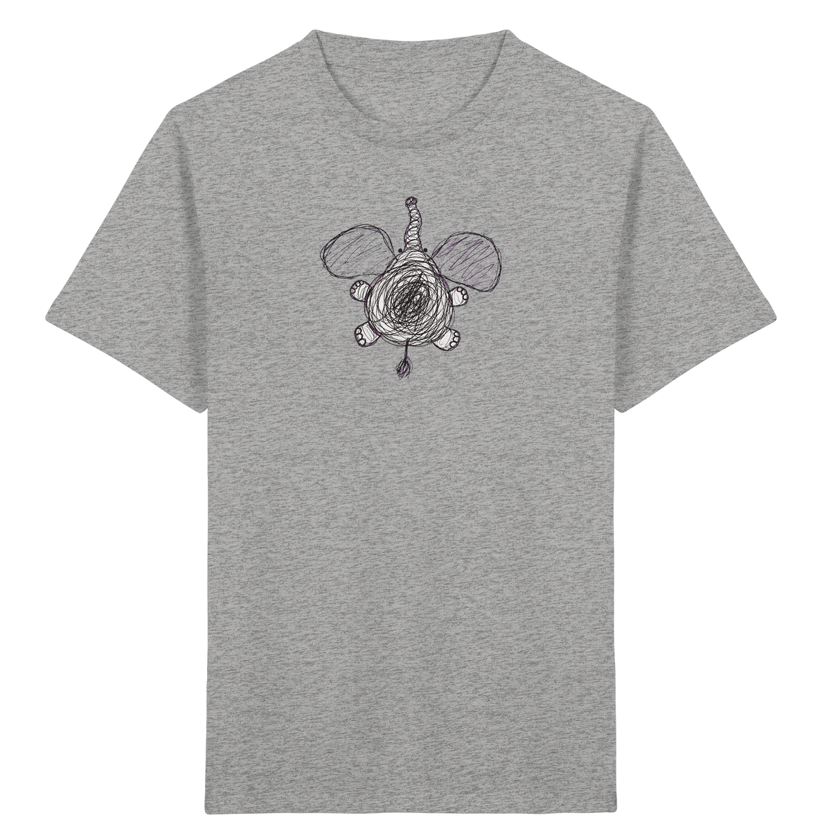 Elefant von oben gezeichnet - Kinder Bio T-Shirt