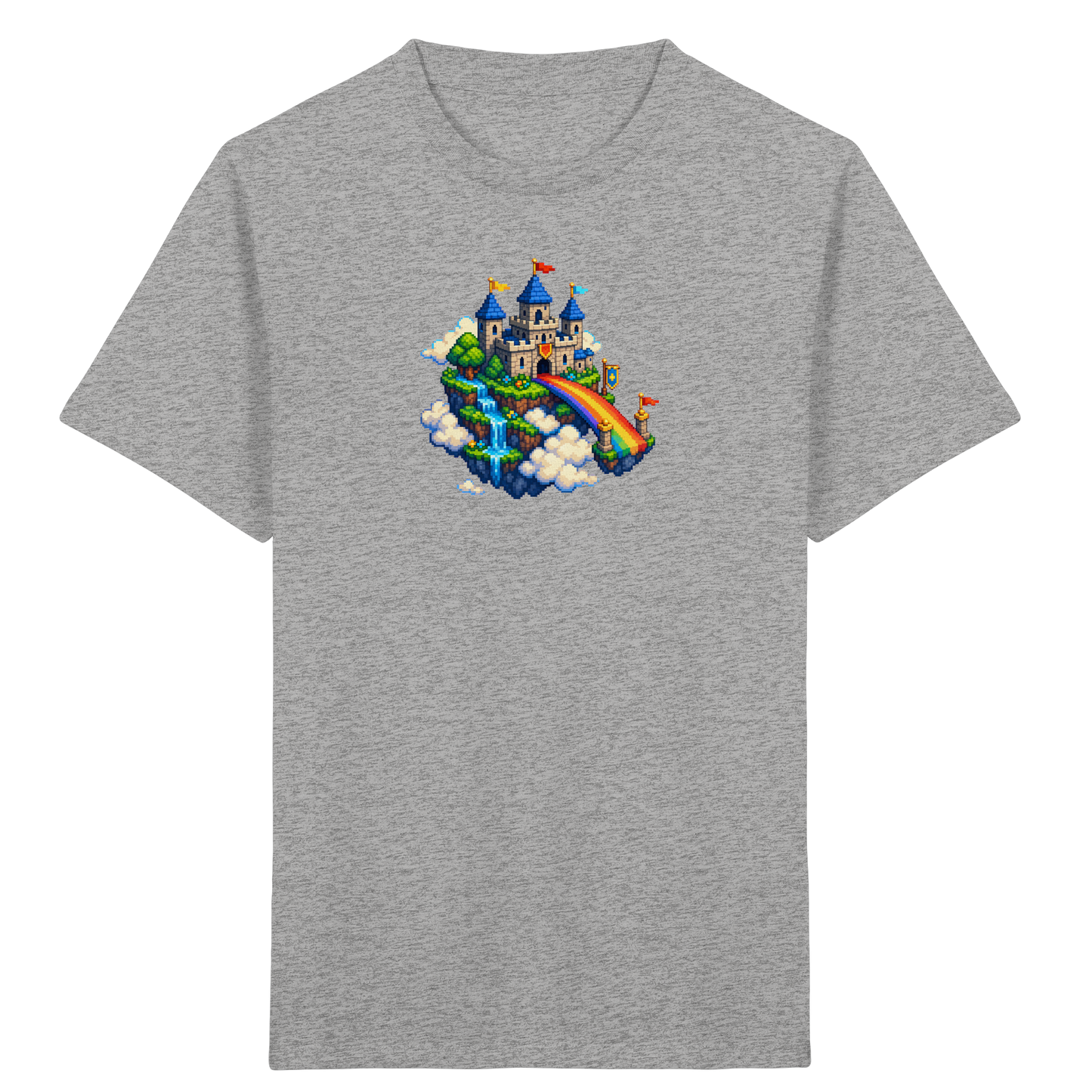 Magische Märchenburg im Pixel Art Design - Kinder Bio T-Shirt