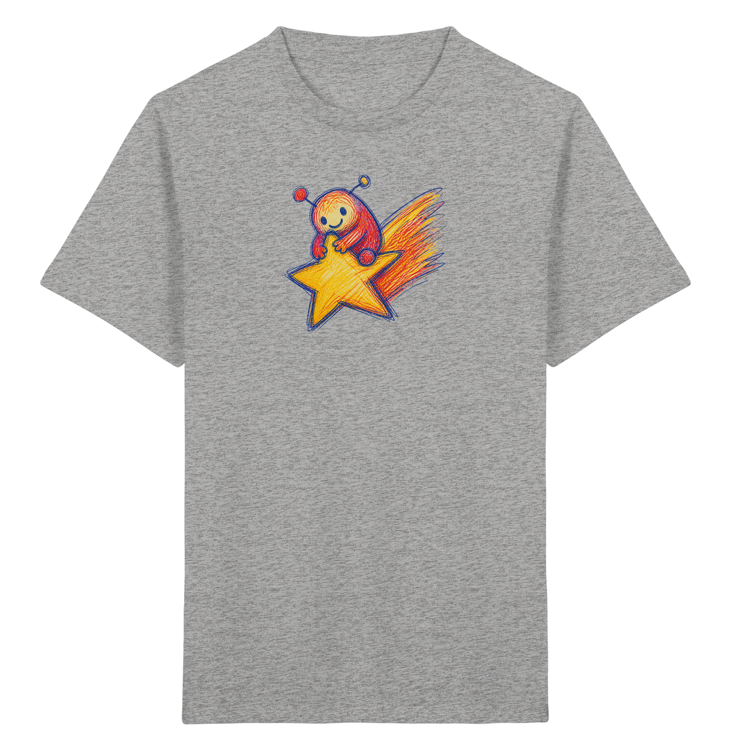 Kleines Monster auf Sternschnuppe - Kinder Bio T-Shirt