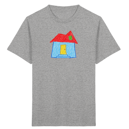 Rotes Knickdachhaus für Kinder - Kinder Bio T-Shirt