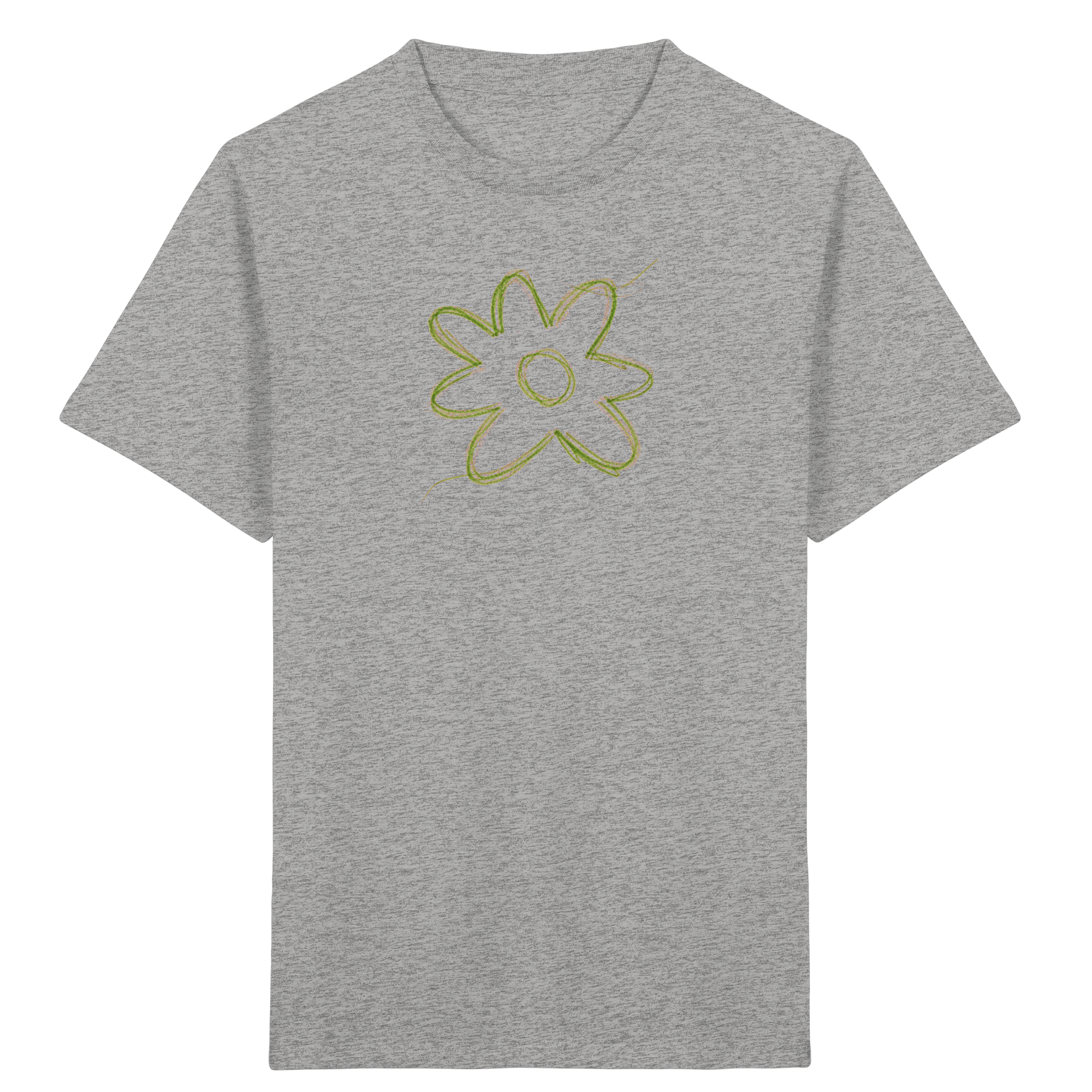 Grüne Zackenblume – Kinder Bio-T-Shirt