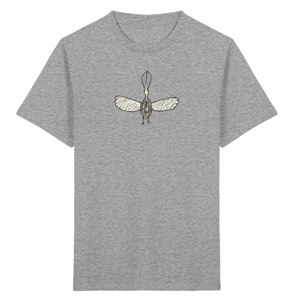 Pelikan von oben gezeichnet - Kinder Bio T-Shirt