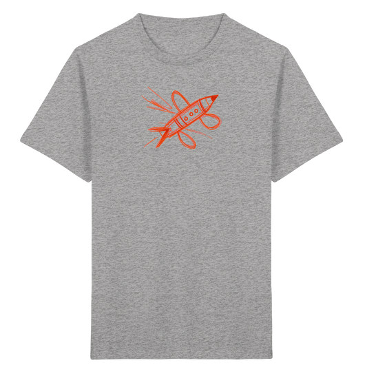 Kupferne Bleistiftrakete für Kinder - Kinder Bio T-Shirt