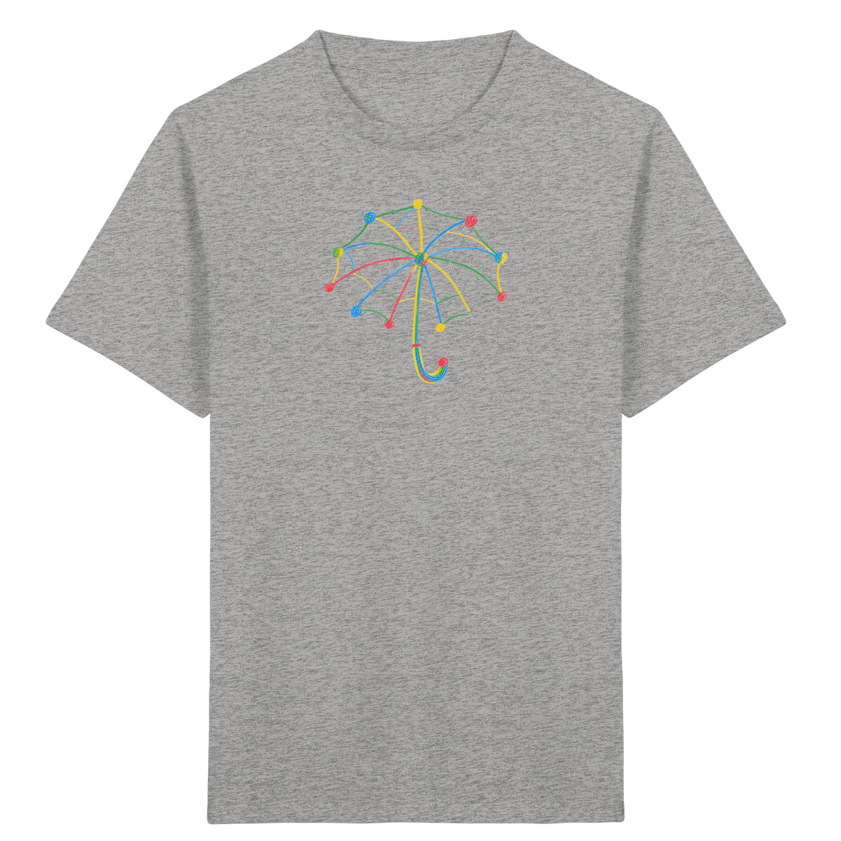Bunter Farbpunkt Regenschirm - Kinder Bio T-Shirt
