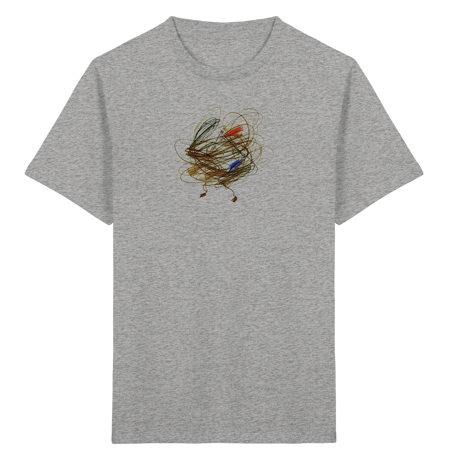Heather-Grey Kinder Bio T-Shirt mit abstraktem Vogel-Motiv