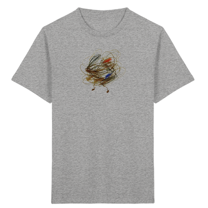 Heather-Grey Kinder Bio T-Shirt mit abstraktem Vogel-Motiv