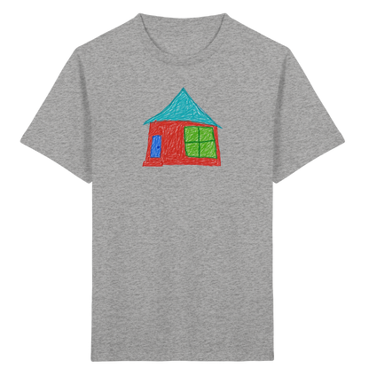 Rotes Haus mit Türkisdach - Kinder Bio T-Shirt