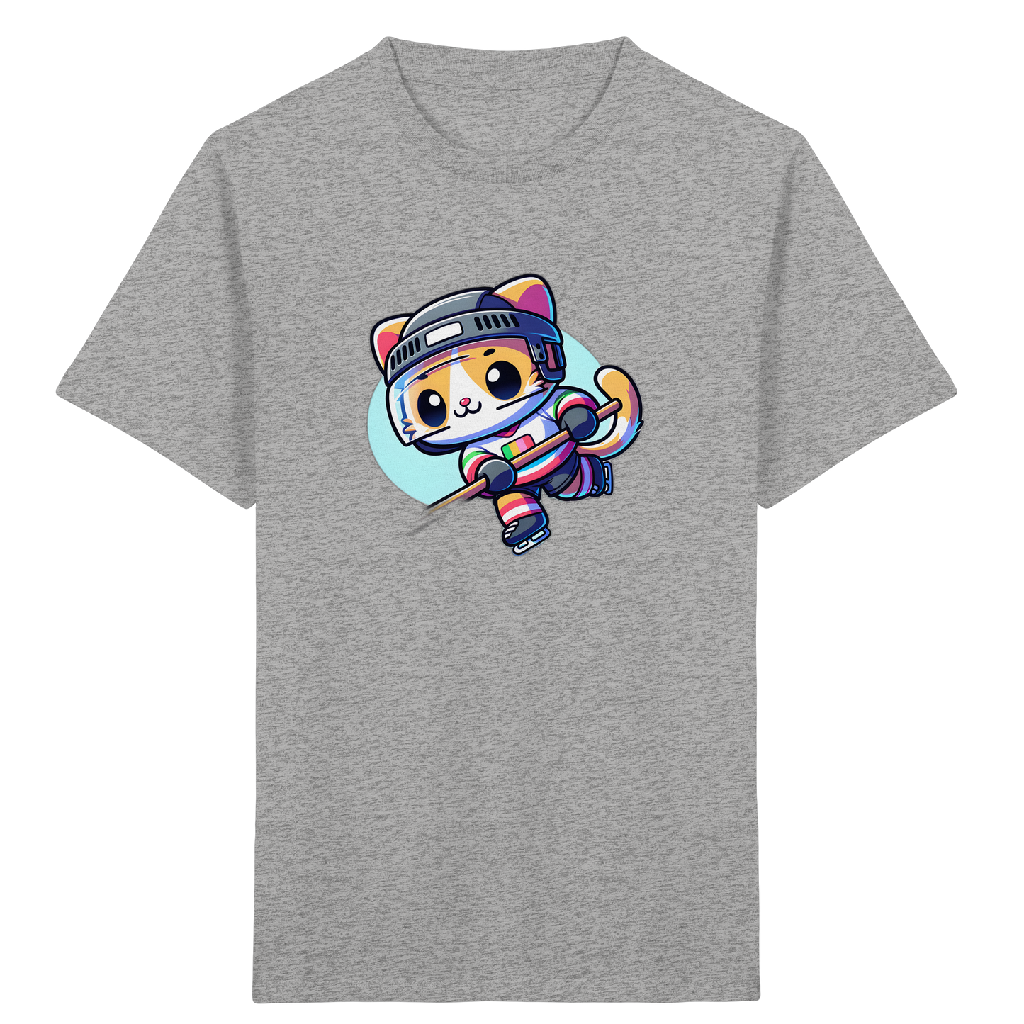 Eishockey Katze: Fröhliches Kinder T-Shirt