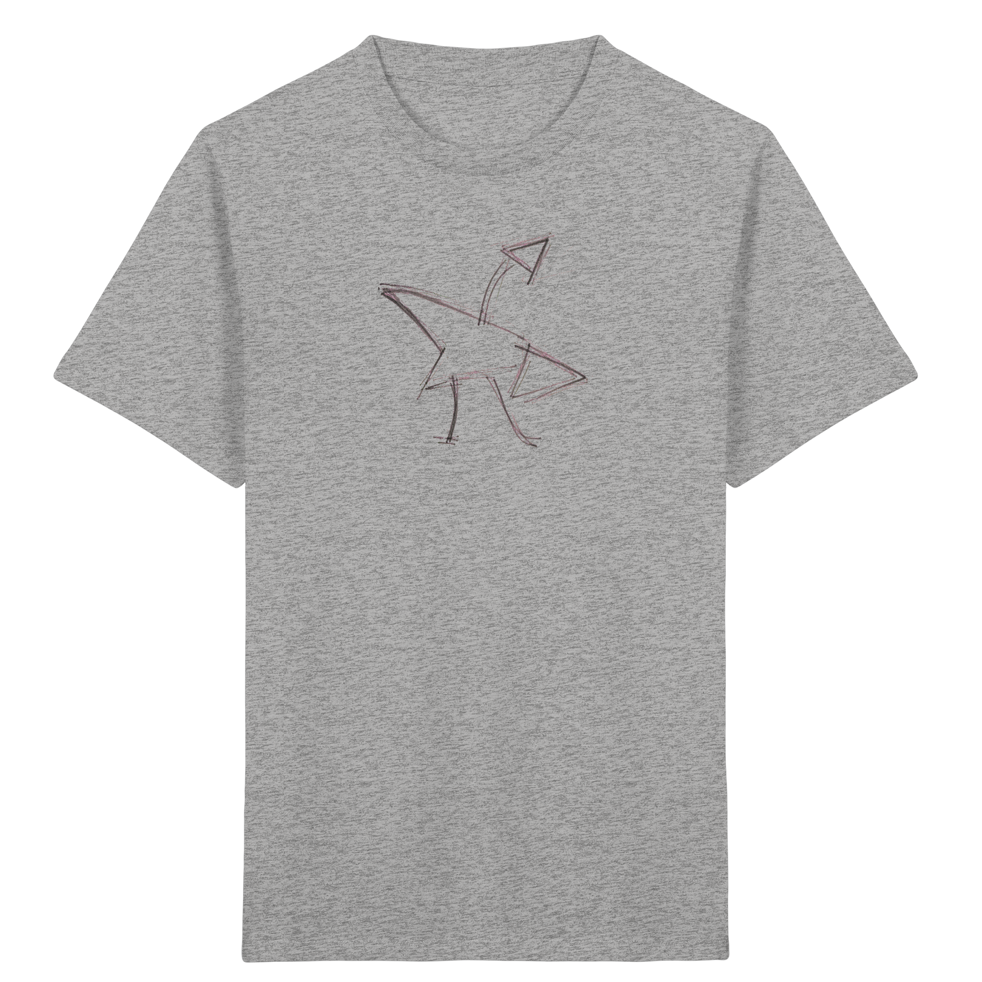 Graphitgrauer Strichvogel – Kinder Bio-T-Shirt