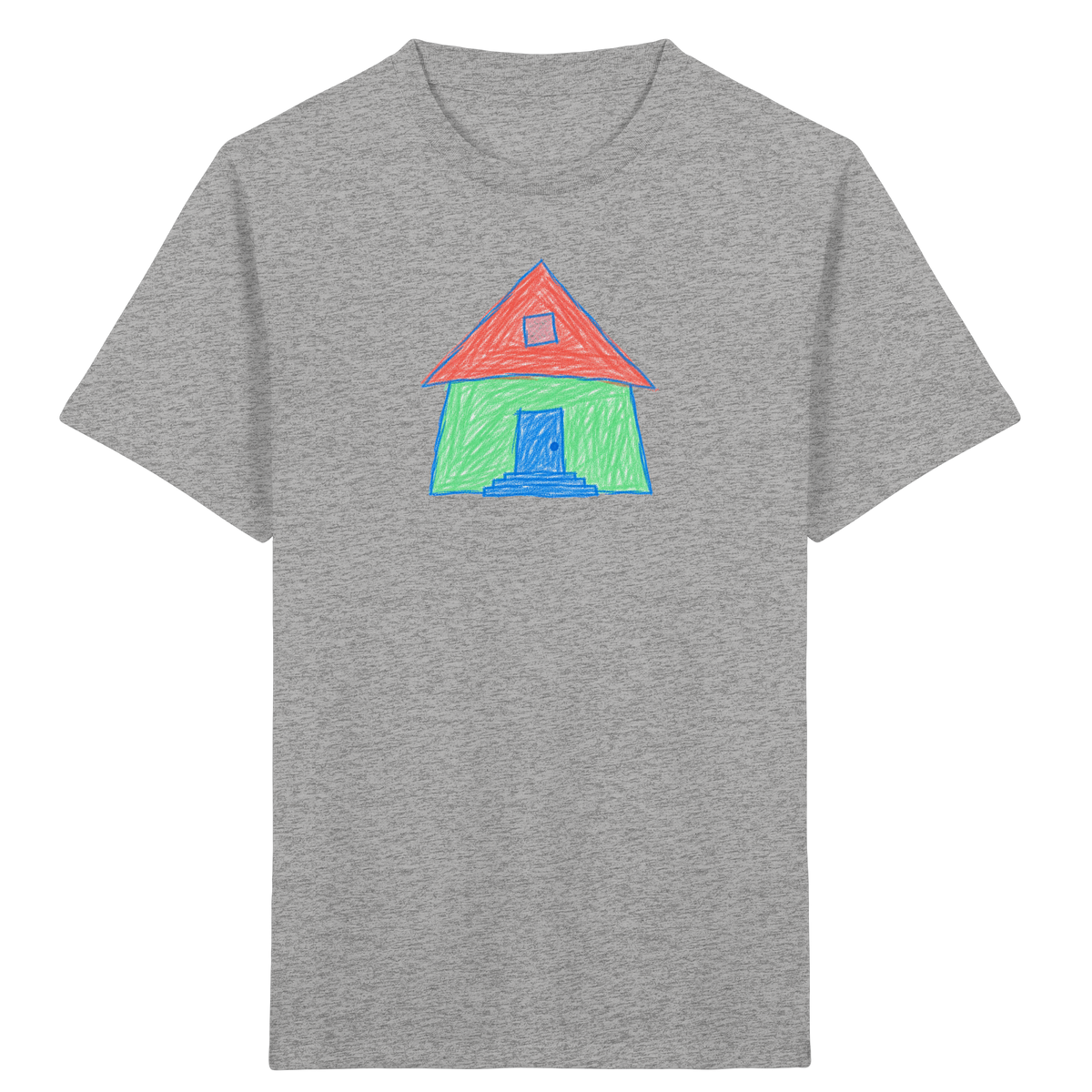 Mintgrünes Haus mit Spitzdach - Kinder Bio T-Shirt