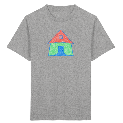 Mintgrünes Haus mit Spitzdach - Kinder Bio T-Shirt