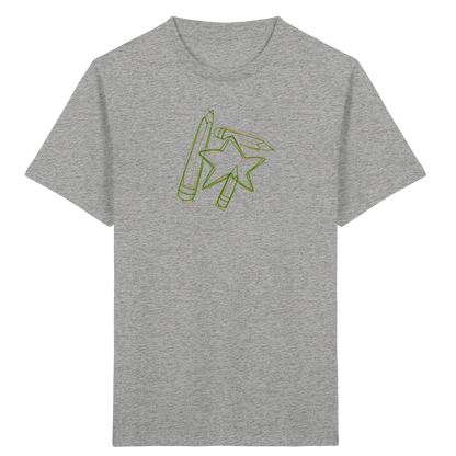Grüne Stiftefamilie mit Mutstern - Kinder Bio T-Shirt
