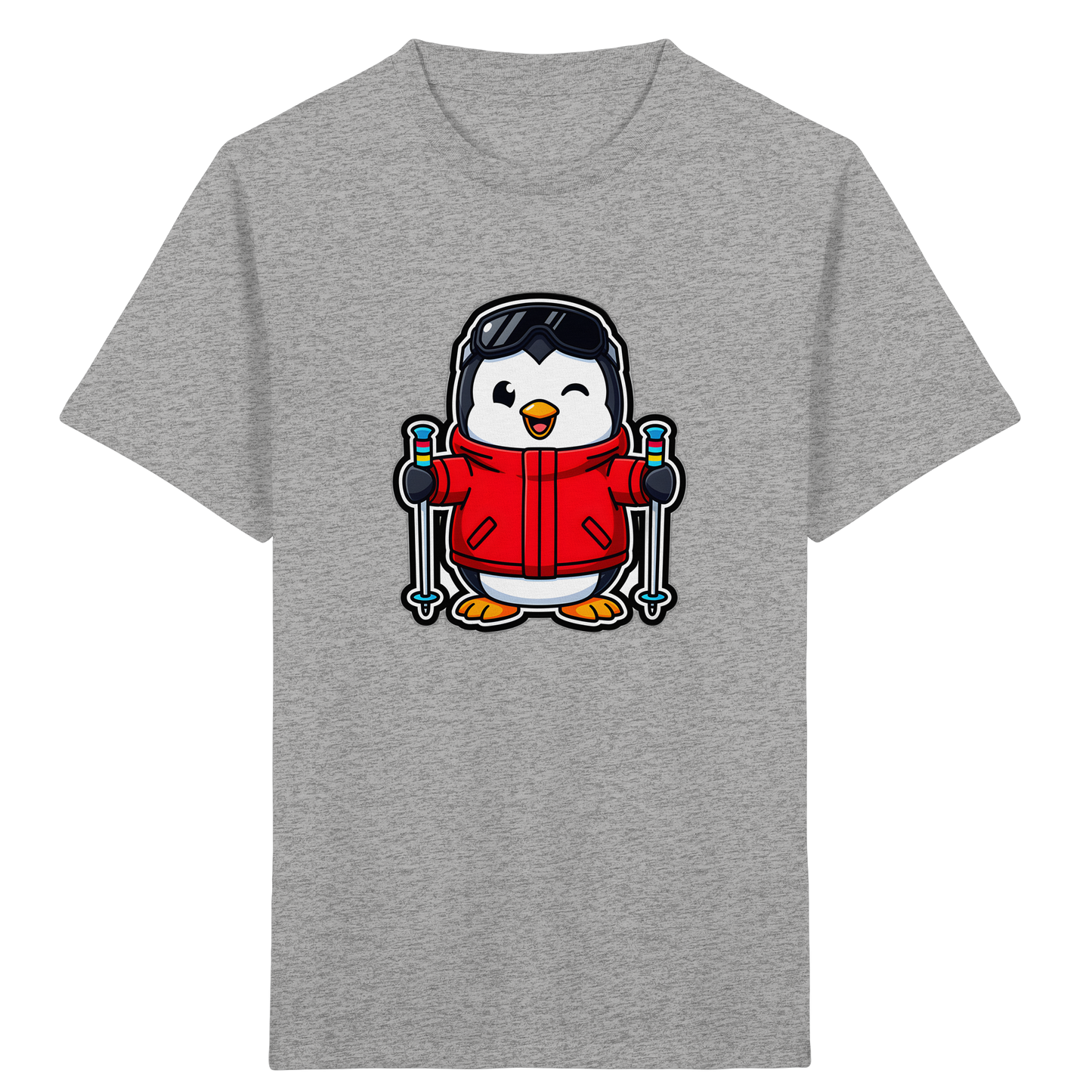 Fröhlicher Pinguin Ski Abenteuer Shirt - Kinder Bio T-Shirt