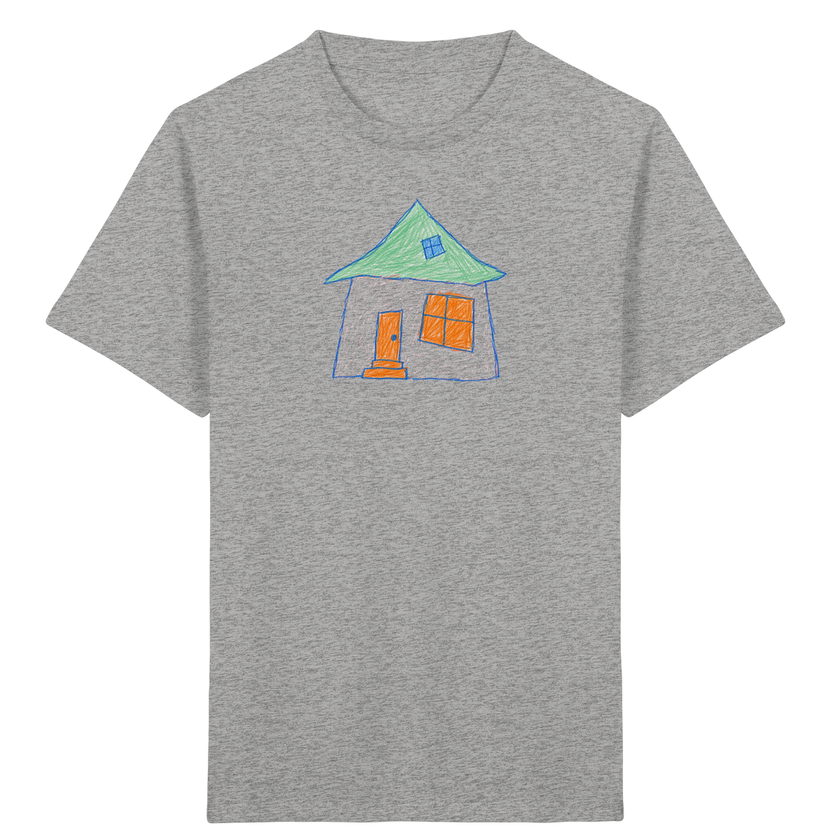 Rosa Haus mit Dachfenster - Kinder Bio T-Shirt