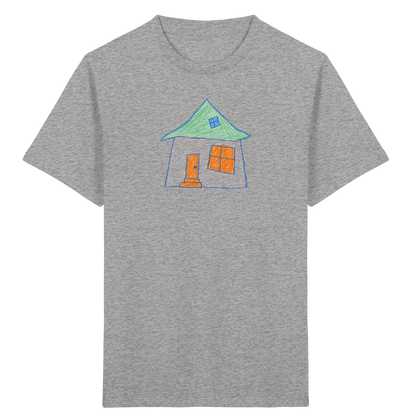 Rosa Haus mit Dachfenster - Kinder Bio T-Shirt