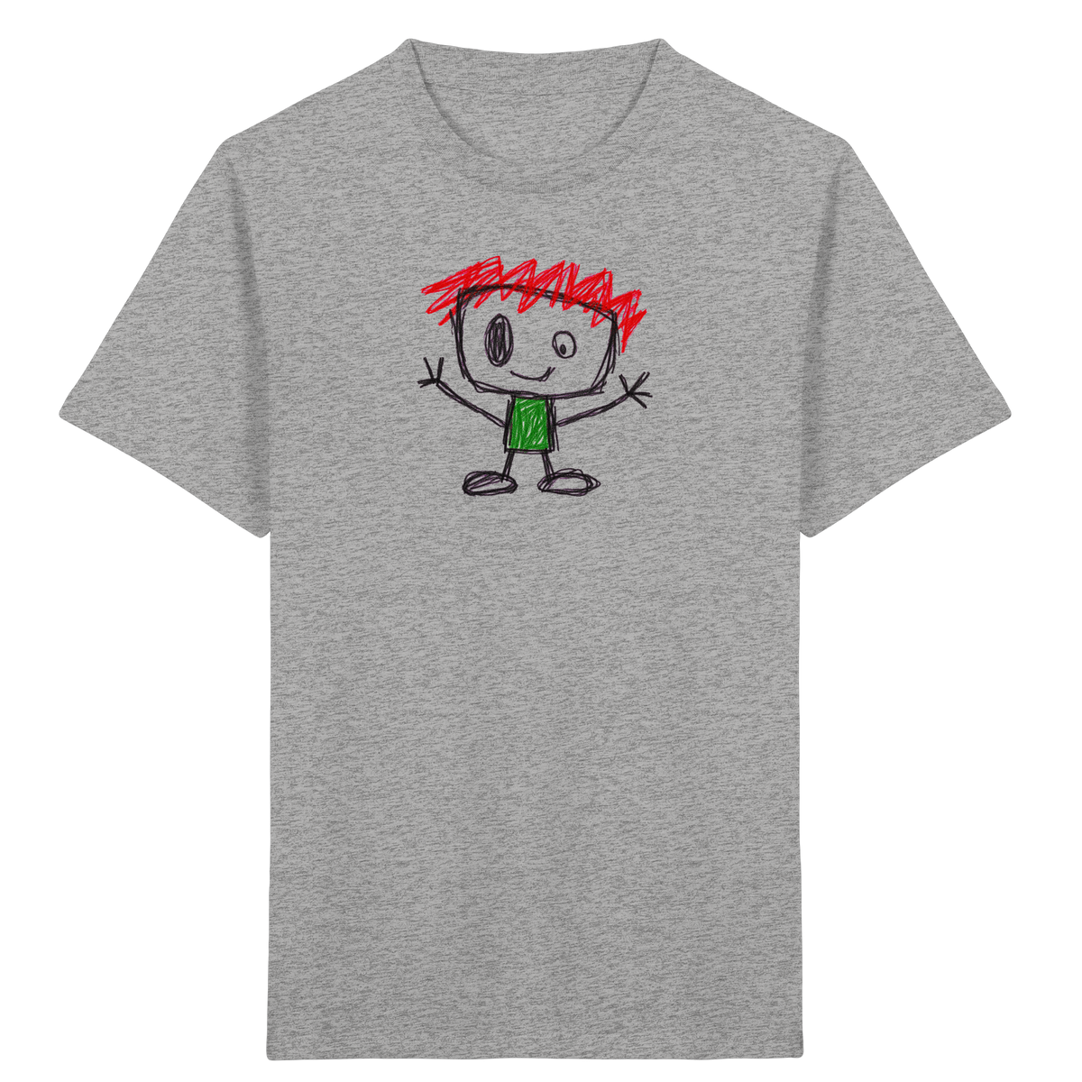 Kritzelkopf mit rotem Strubbelkamm - Kinder Bio T-Shirt