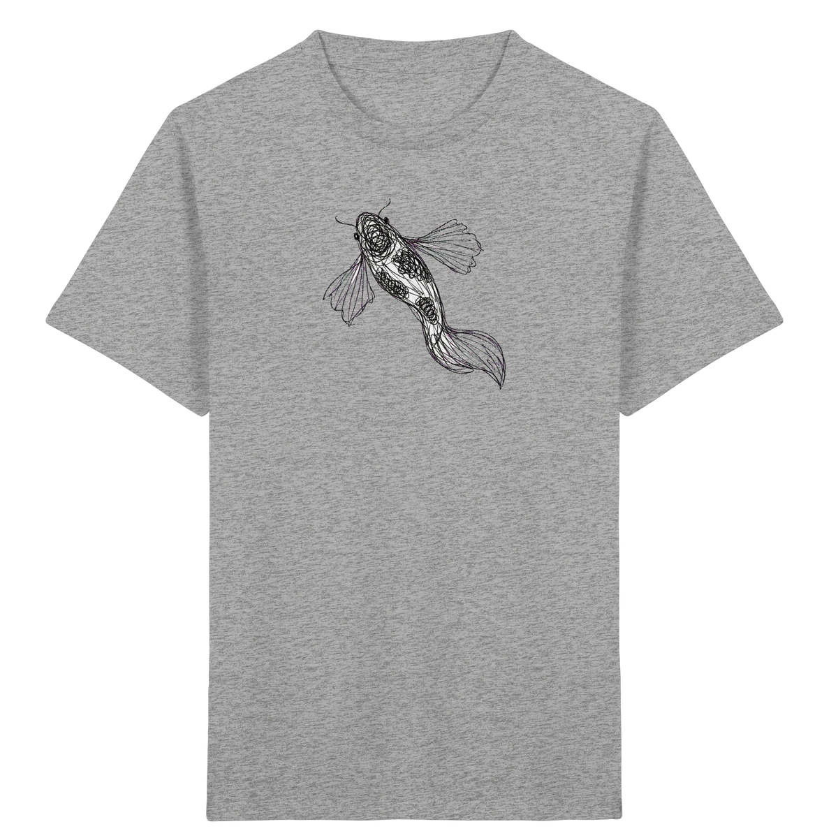 Koi von oben gezeichnet - Kinder Bio T-Shirt