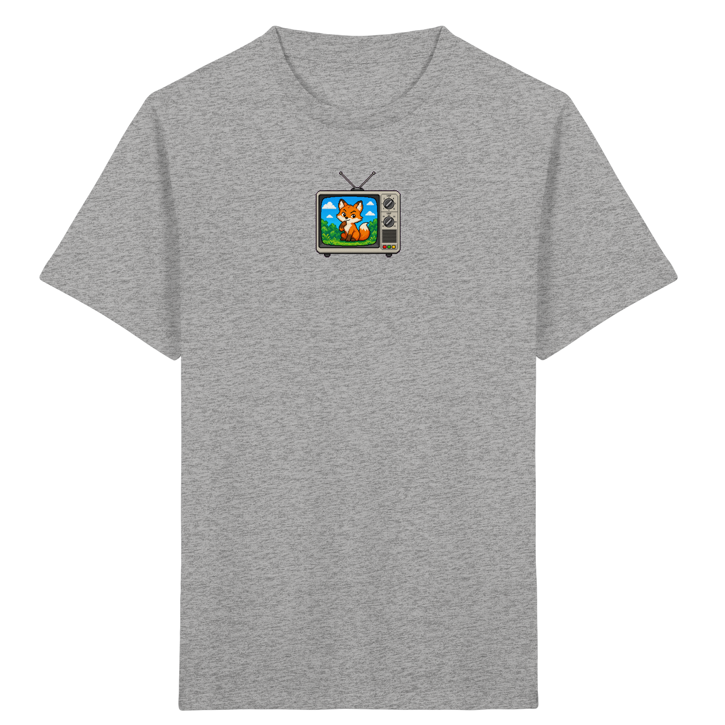 Pixel Fuchs im Retro Fernseher - Kinder Bio T-Shirt
