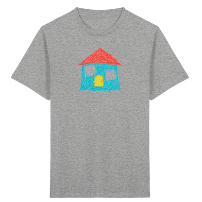 Türkises Haus mit Zwillingsfenstern - Kinder Bio T-Shirt