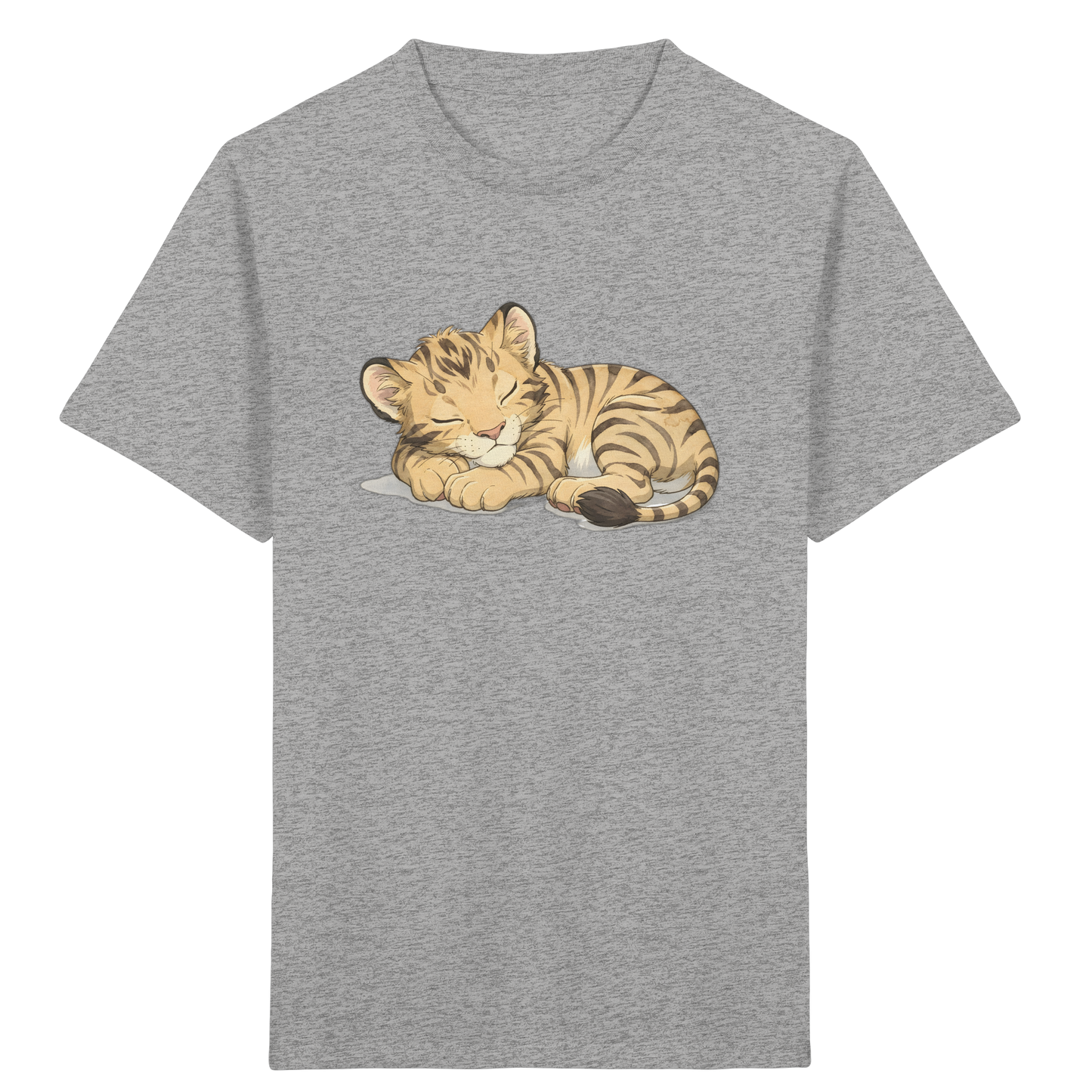 Schlafendes Tigerjunges: Kuscheliges Aquarell T-Shirt - Kinder Bio T-Shirt