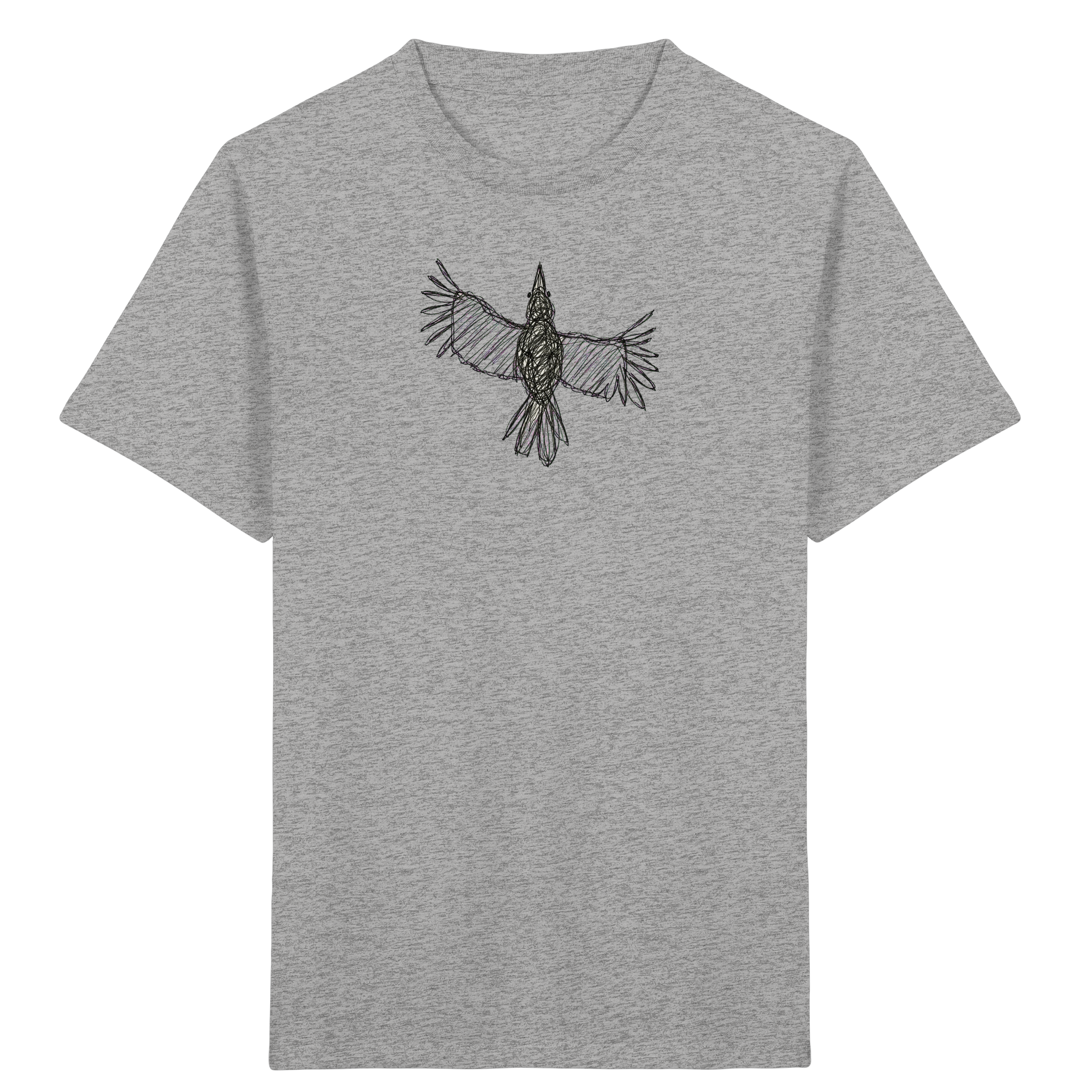 Rabe von oben gezeichnet – Kinder T-Shirt
