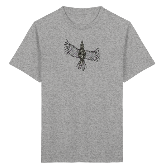 Rabe von oben gezeichnet - Kinder Bio T-Shirt