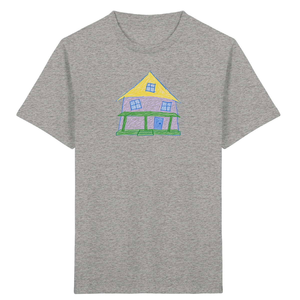 Lila Haus mit Veranda - Kinder Bio T-Shirt