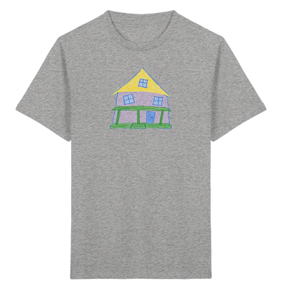 Lila Haus mit Veranda - Kinder Bio T-Shirt