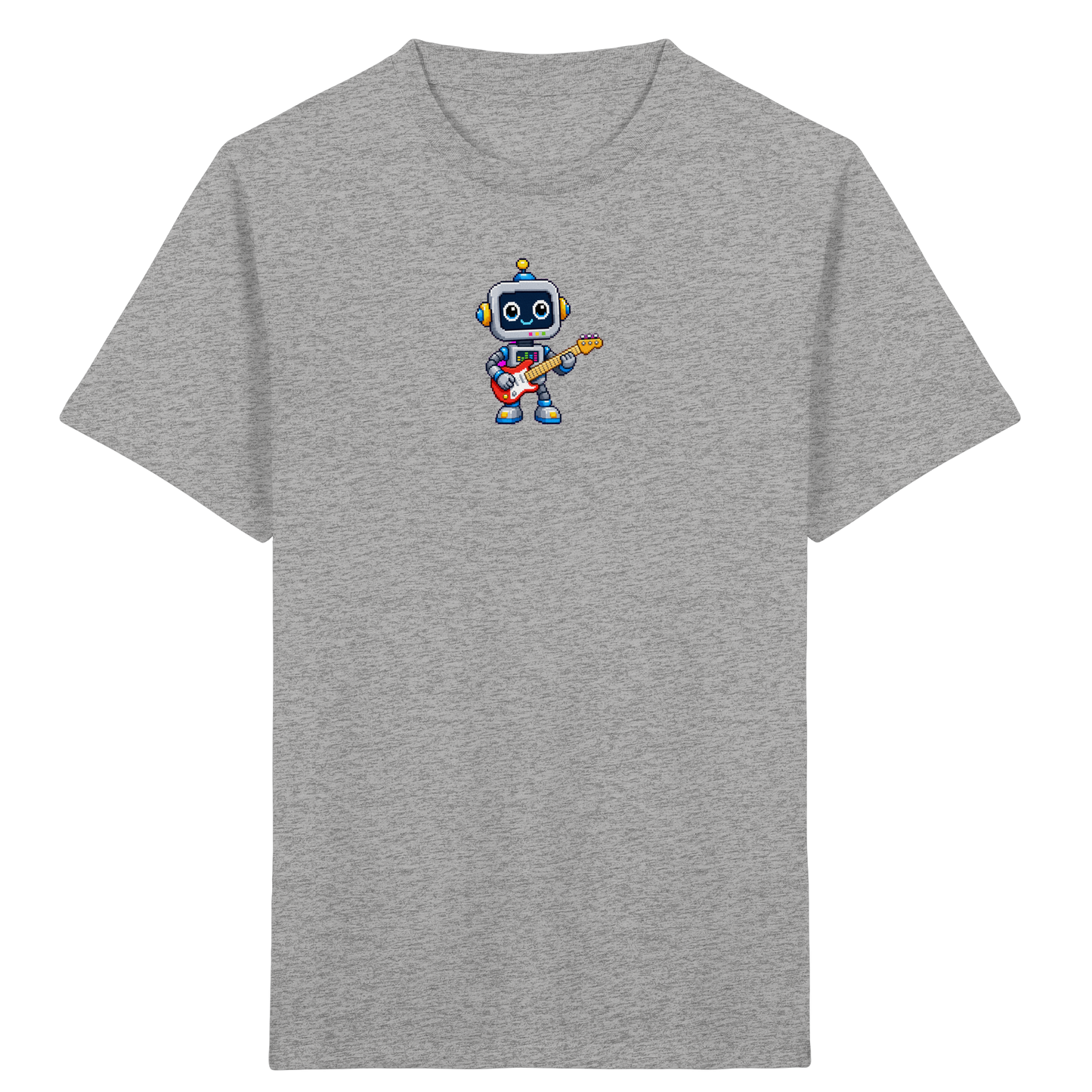 Pixel Roboter rockt E-Gitarre - Kinder T-Shirt