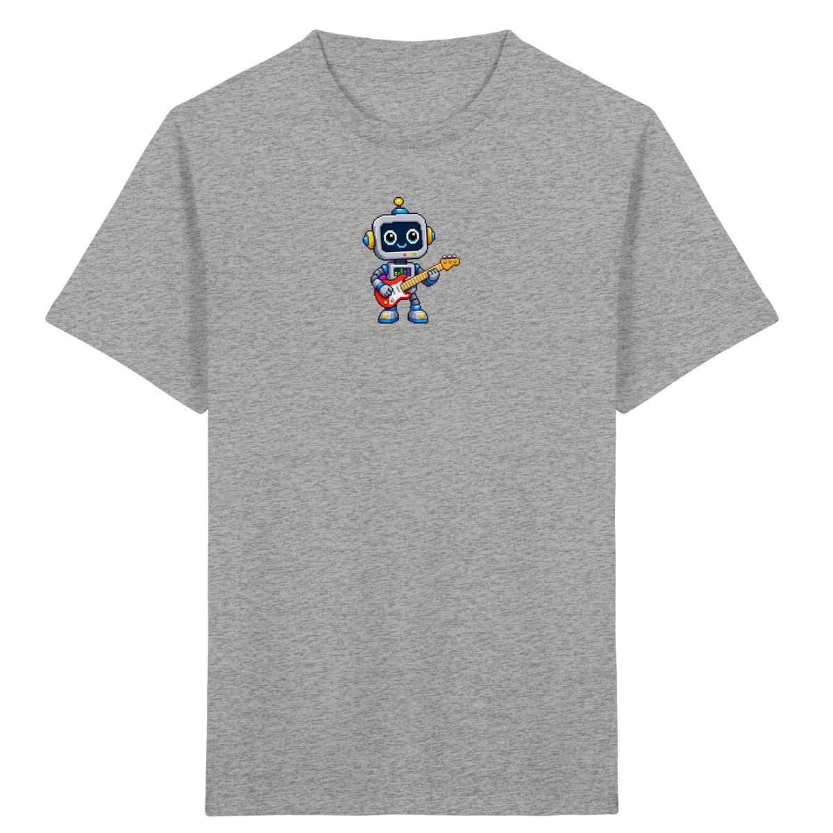 Pixel Roboter rockt E-Gitarre - Kinder T-Shirt