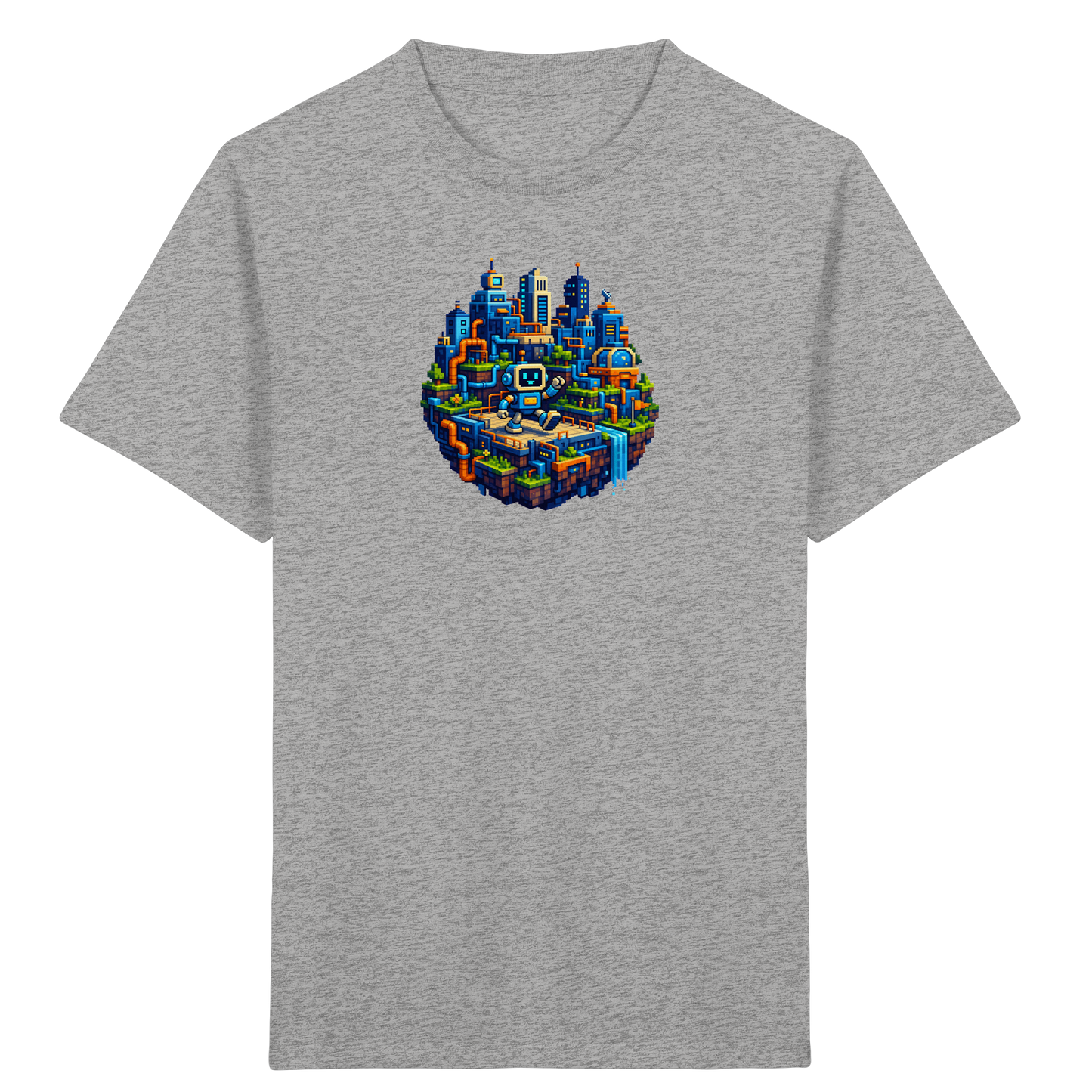 Pixel Roboter Insel Abenteuer T-Shirt - Kinder Bio T-Shirt