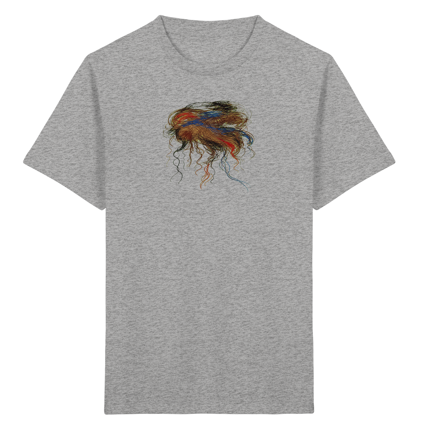 Heather-Grey Kinder Bio T-Shirt mit abstraktem Quallen-Motiv