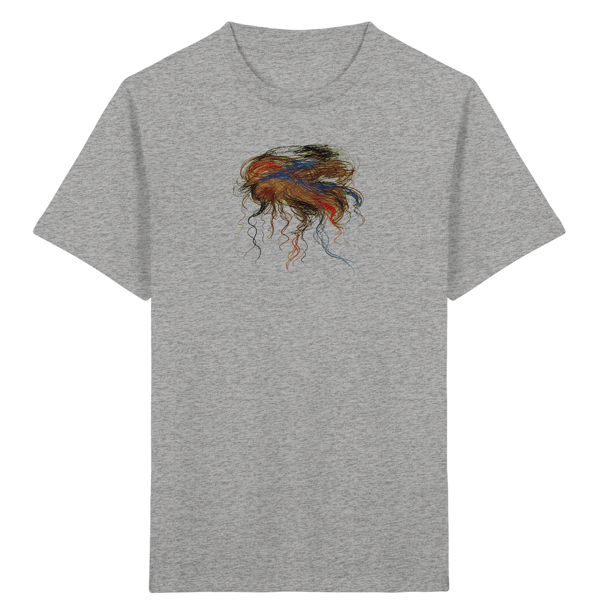 Heather-Grey Kinder Bio T-Shirt mit abstraktem Quallen-Motiv