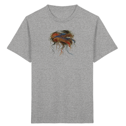 Heather-Grey Kinder Bio T-Shirt mit abstraktem Quallen-Motiv