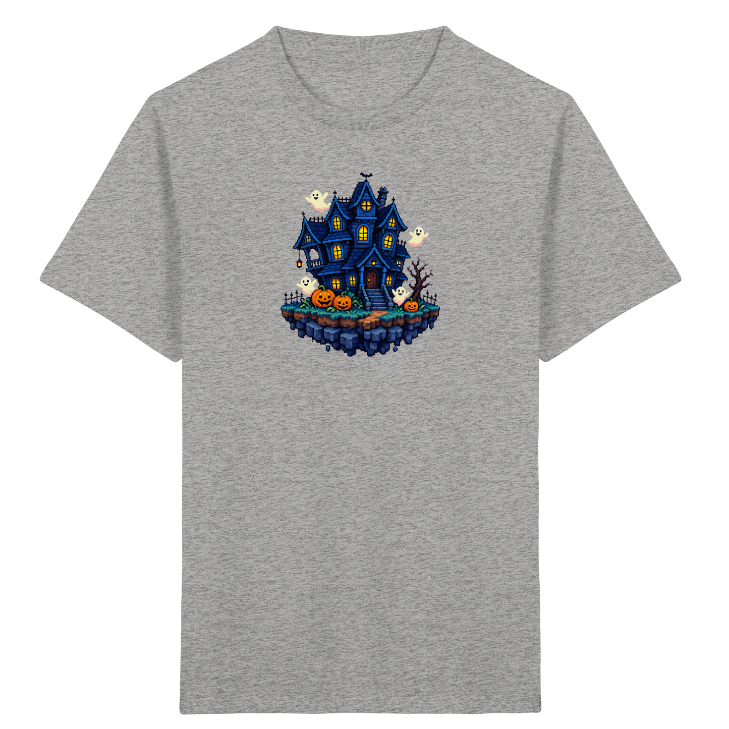 Magisches Pixel Geisterhaus Halloween T-Shirt - Kinder Bio T-Shirt