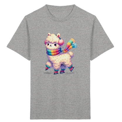 Alpaka auf Schlittschuhen – Kinder Bio-T-Shirt